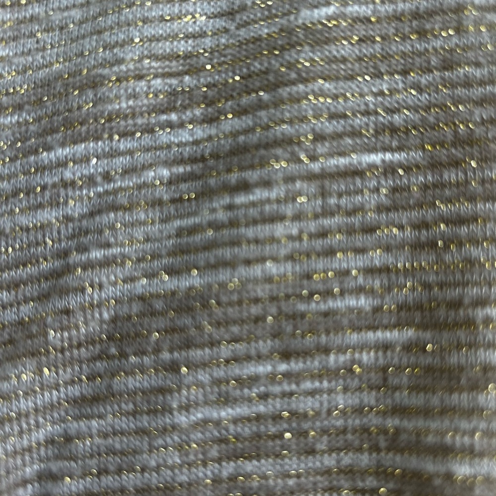 Gold glitter striped lace sleeve top size XL - Picture 3 of 6
